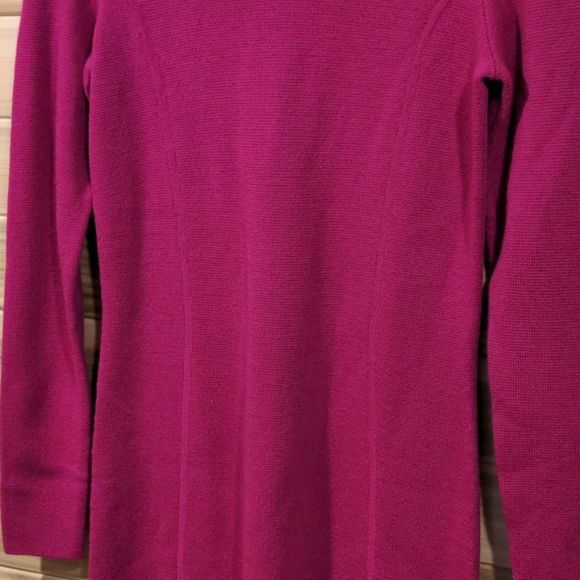 Talbots 100% Merino Wool Fuschia Sweater Dress - Picture 4 of 14